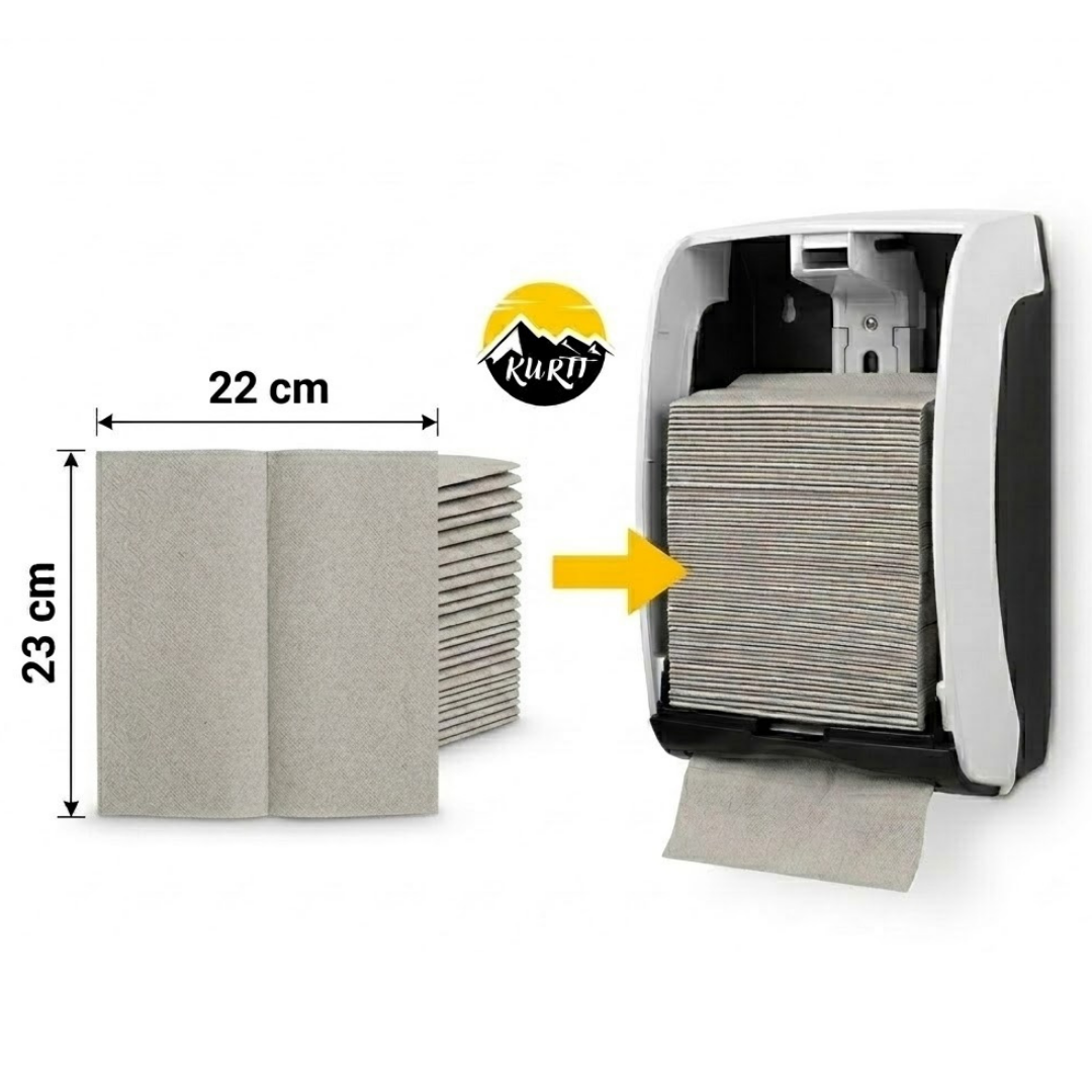 Papirshåndklæder Z-fold 2-lags - 5000 stk. natur