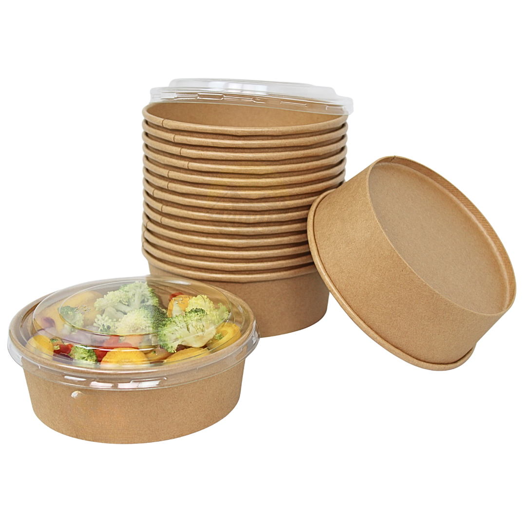 Papsalatbeholdere med RPET -låg 500 ml - 150 stykker