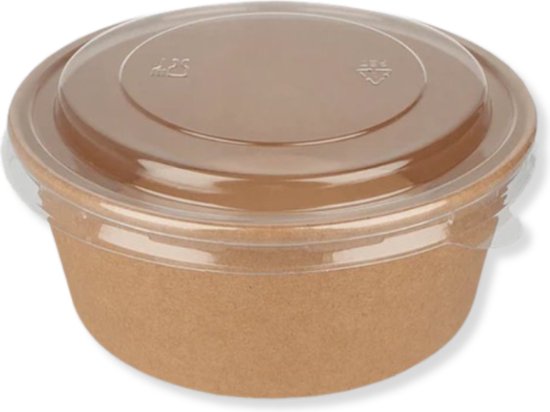 Papsalatbeholdere med RPET -låg 500 ml - 150 stykker