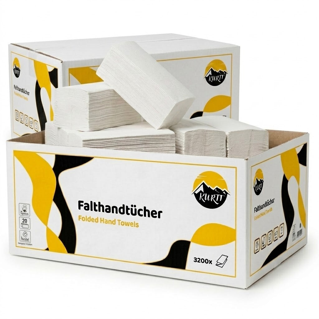6400 papirshåndklæder, hvide 2-lags 24 x 21 cm Z-fold ( 40 x 160 ark)