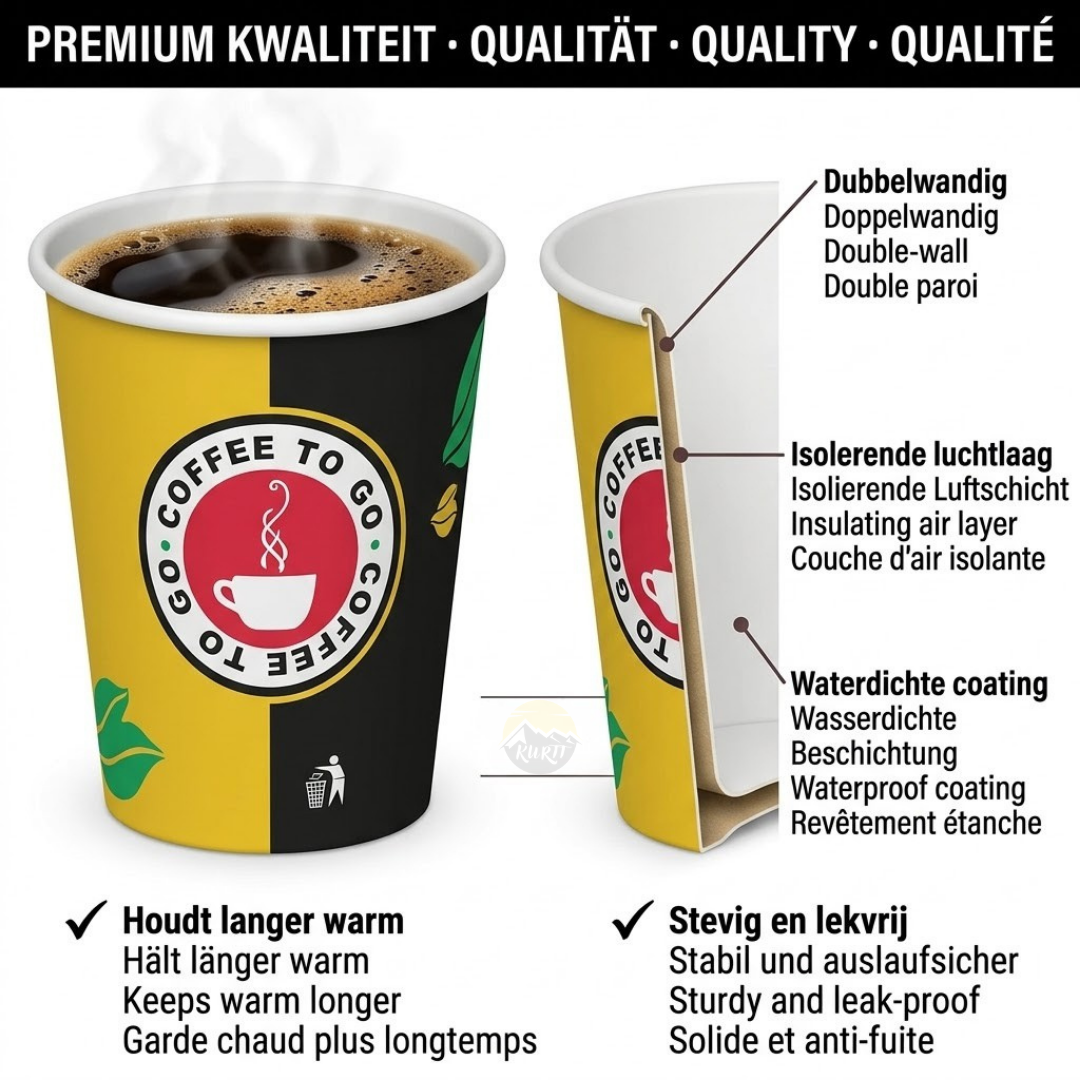 Kaffebægre 200ml karton to go – Engangsbægre inkl. sup