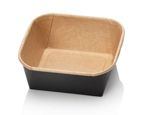 Kraft Salad Bowls with Lids 500ml - Pack of 50