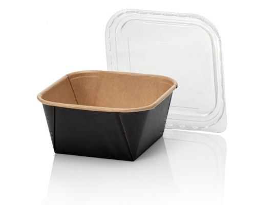 Kraft Salad Bowls with Lids 650ml - Pack of 50