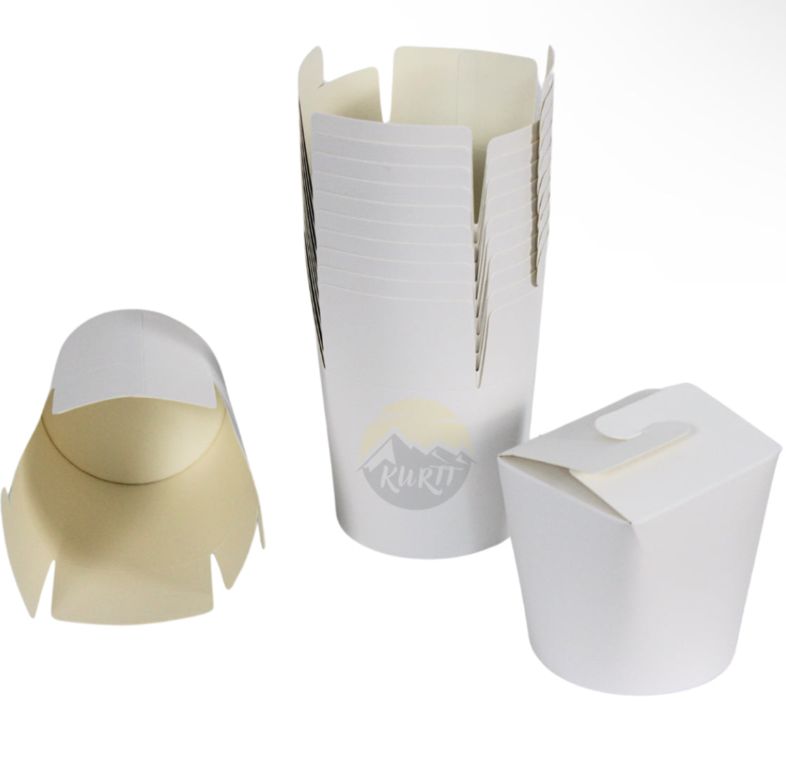 Noodle Box Blanco White 16 oz - 500 ml inkl. Sup
