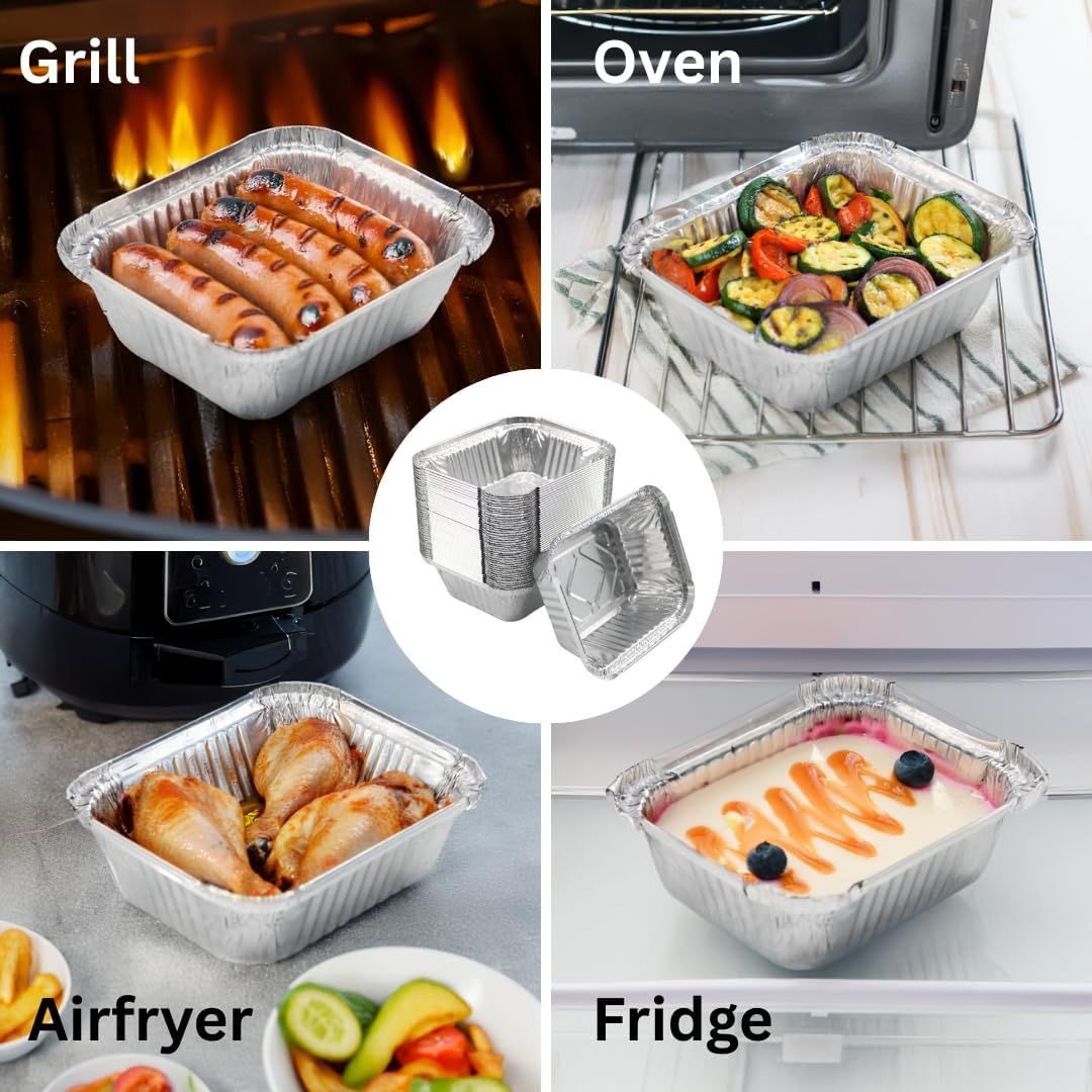 Aluminiumscontainer 450 L med låg - 100 stykker