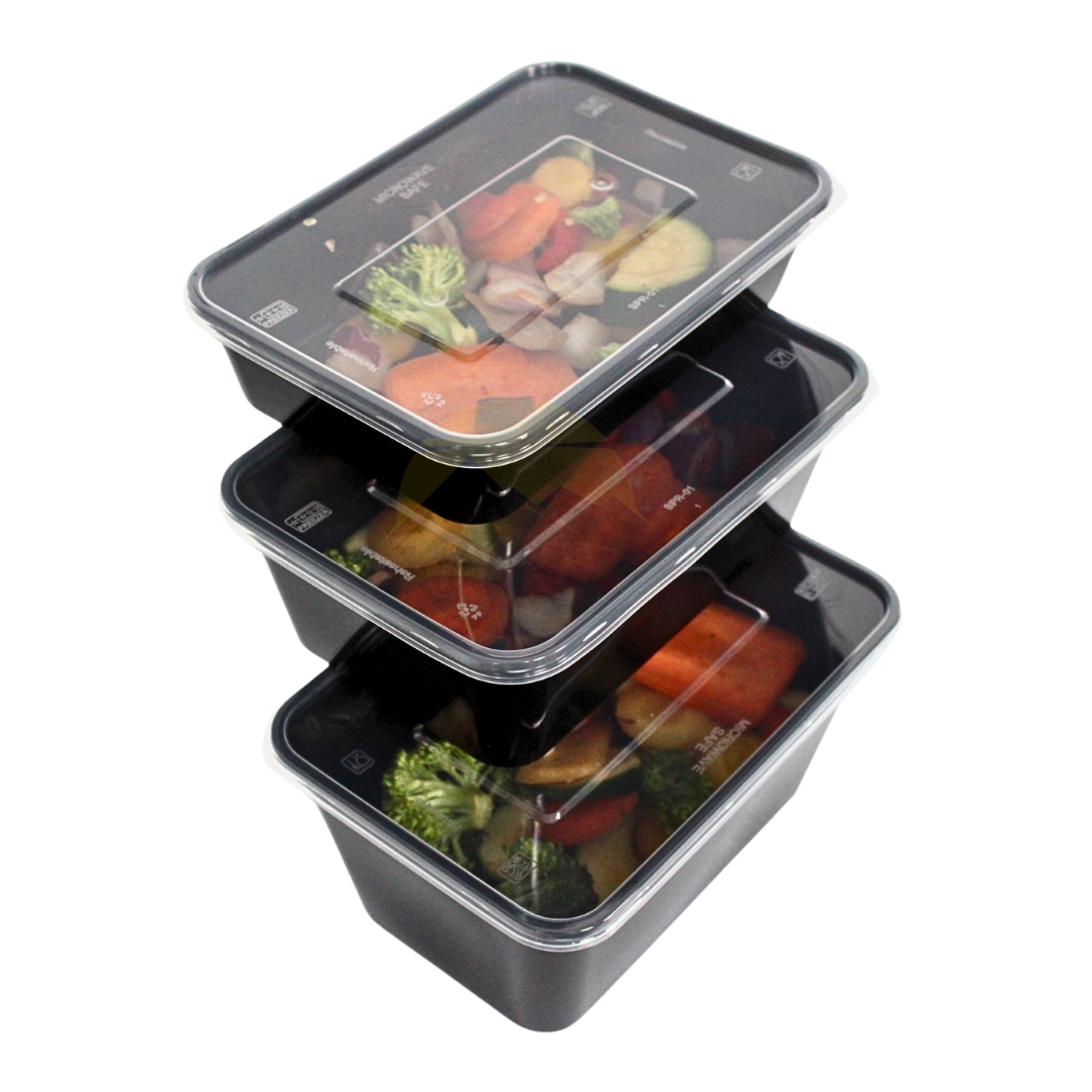 Mikrobølgebeholdere med sort låg