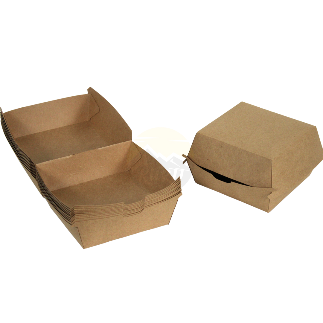 Hamburger Box Large Kraft - 100 stykker