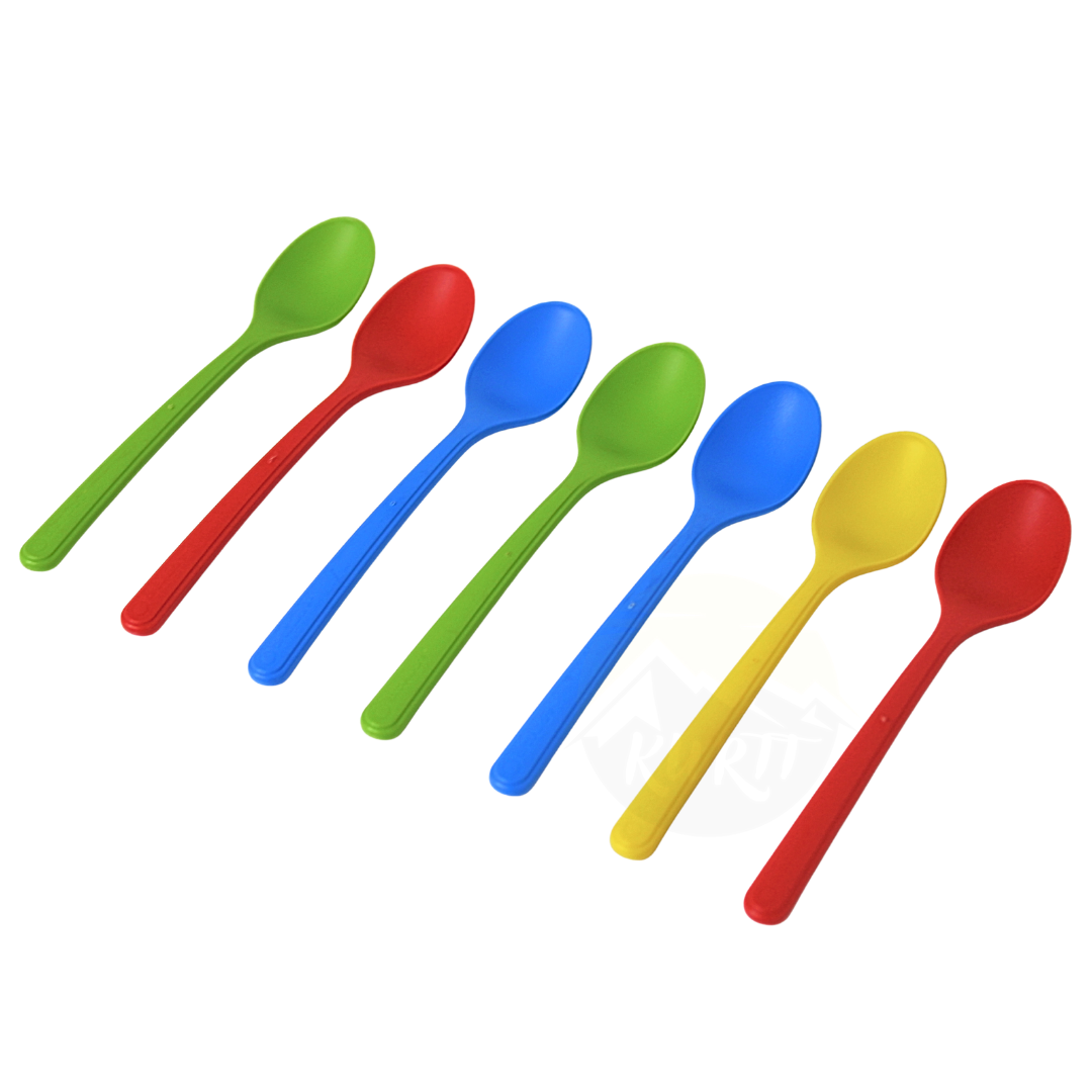Farvede isskeer af plast, genanvendelige 175 mm - dessertskeer 50 stk.