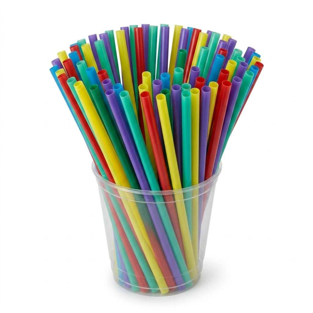 Set multicolor rechte rietjes