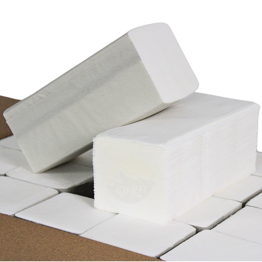 3200 stykker papirhåndklæder hvid 2-lag 24 x 21 cm z-fold