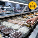 Transparant sausbakje van 125 ml met vaste deksel