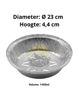 Aluminiumscontainer C803-1450L runde med låg - 100 stykker