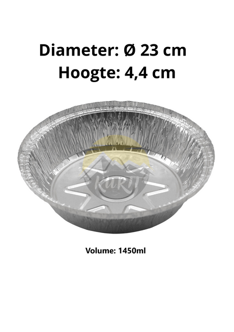 Aluminiumscontainer C803-1450L runde med låg - 100 stykker