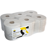Rengøringsruller 300 m MIDI Rolls genanvendt 1 -lag - 6 stykker