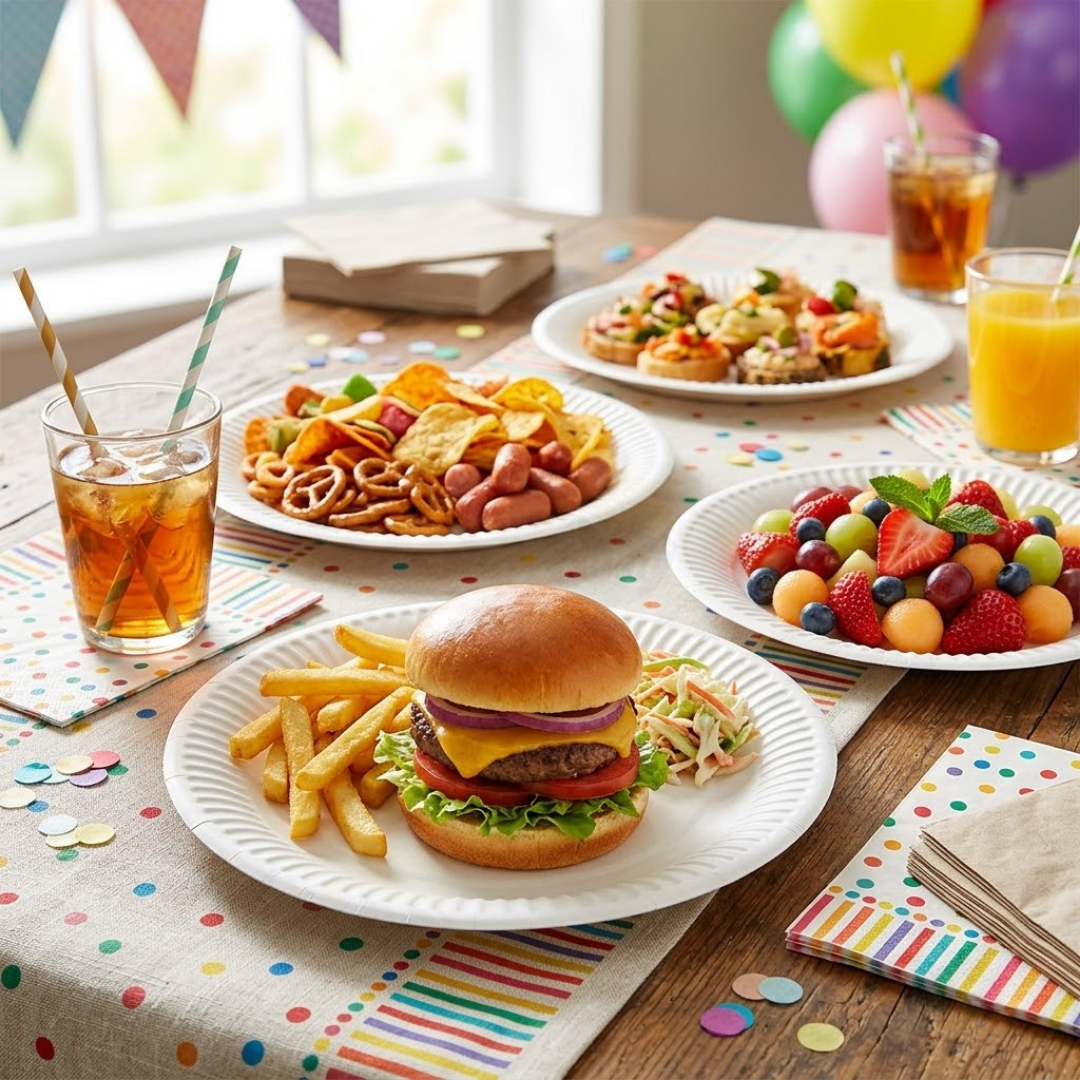 Papptallerkener 23cm – 100 stk. engangs middagstallerkener grill hvid