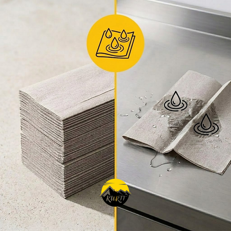 KURTT Papirhåndklæder Z-fold 1-lags genbrug grå – 10.000 stk. | 25x23cm Interfold håndklædepapir dispenser