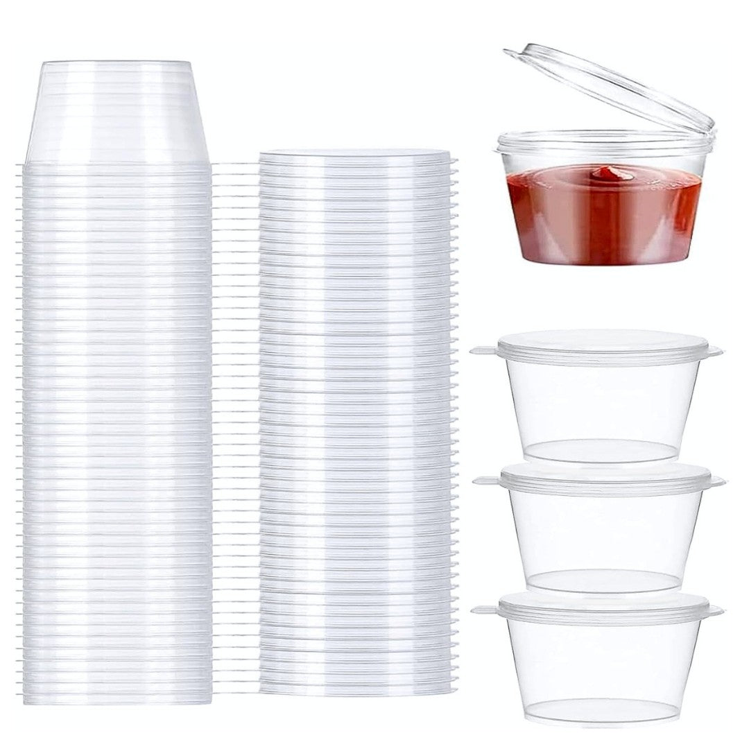 Sauce Cups 60cc med fast låg - 1000 stykker