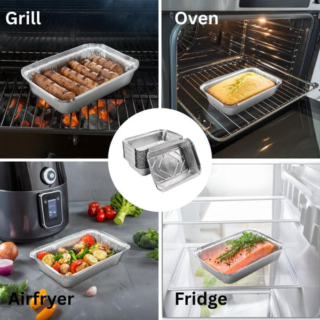 Aluminiumscontainer R1-845L med låg - 100 stykker