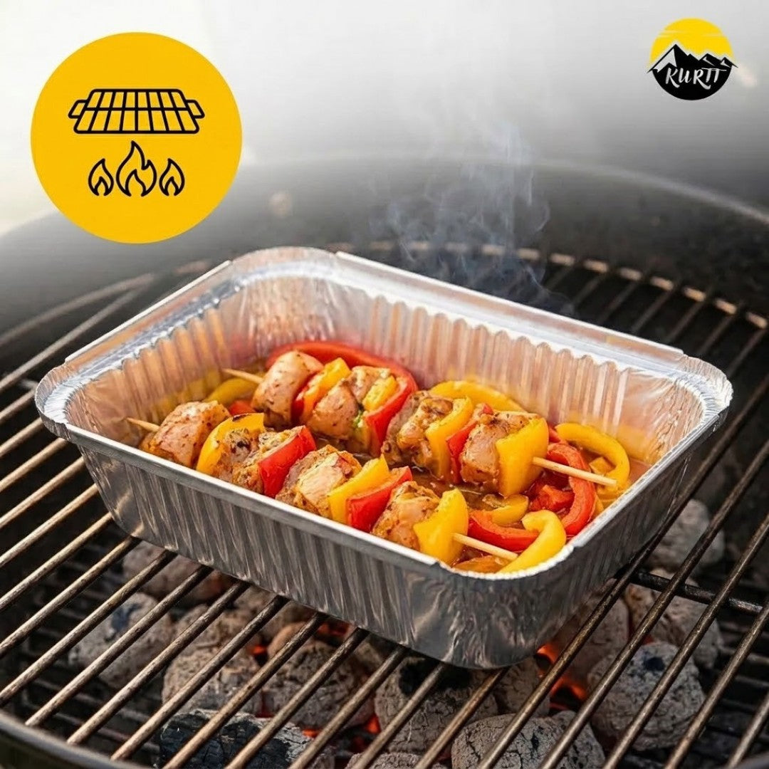 Aluminiumsbakker med låg 100 stk. - (911L) fade til airfryer