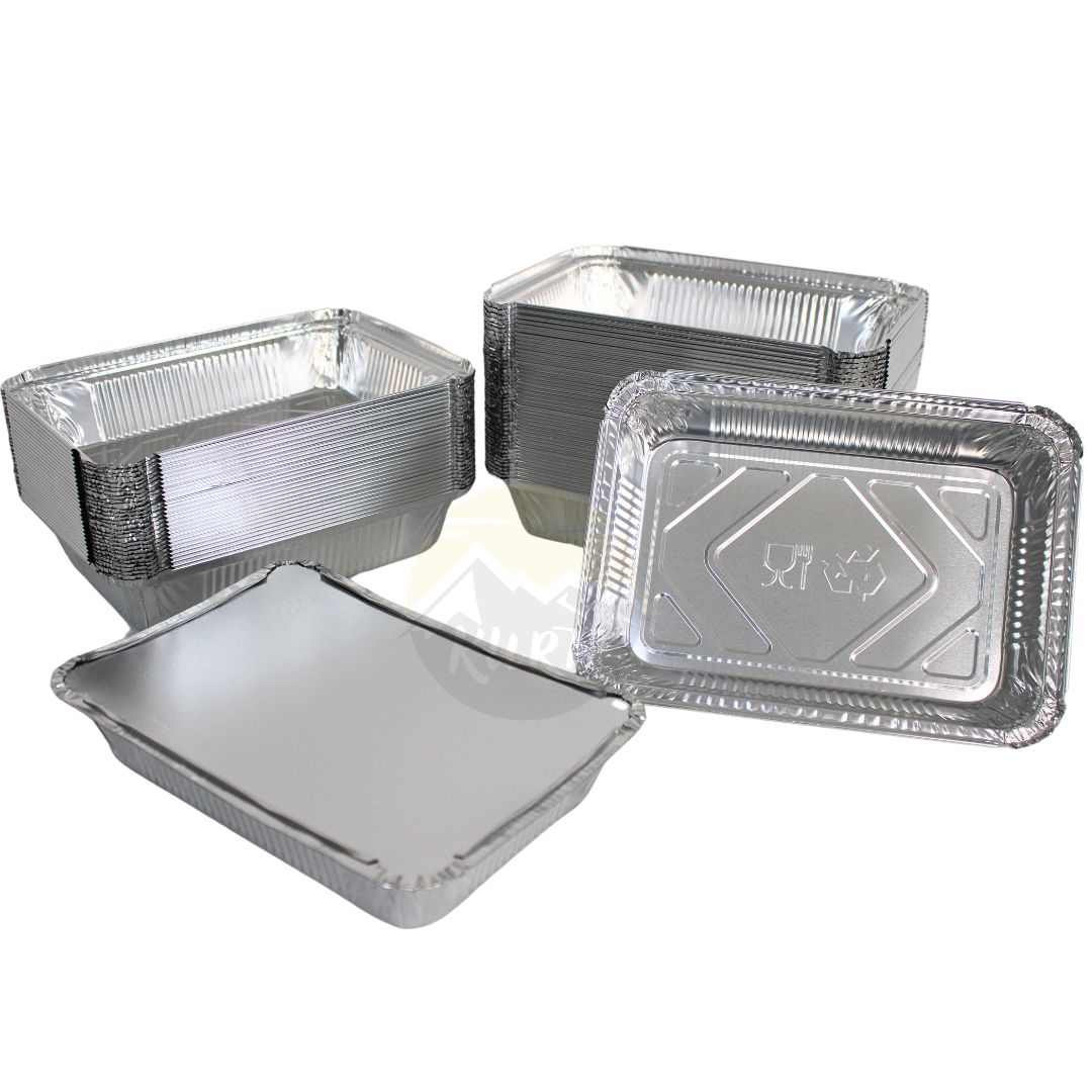 Aluminiumscontainer 861 L med låg - 100 stykker