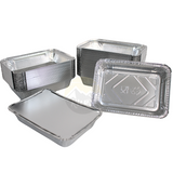 Aluminiumscontainer 861 L med låg - 100 stykker