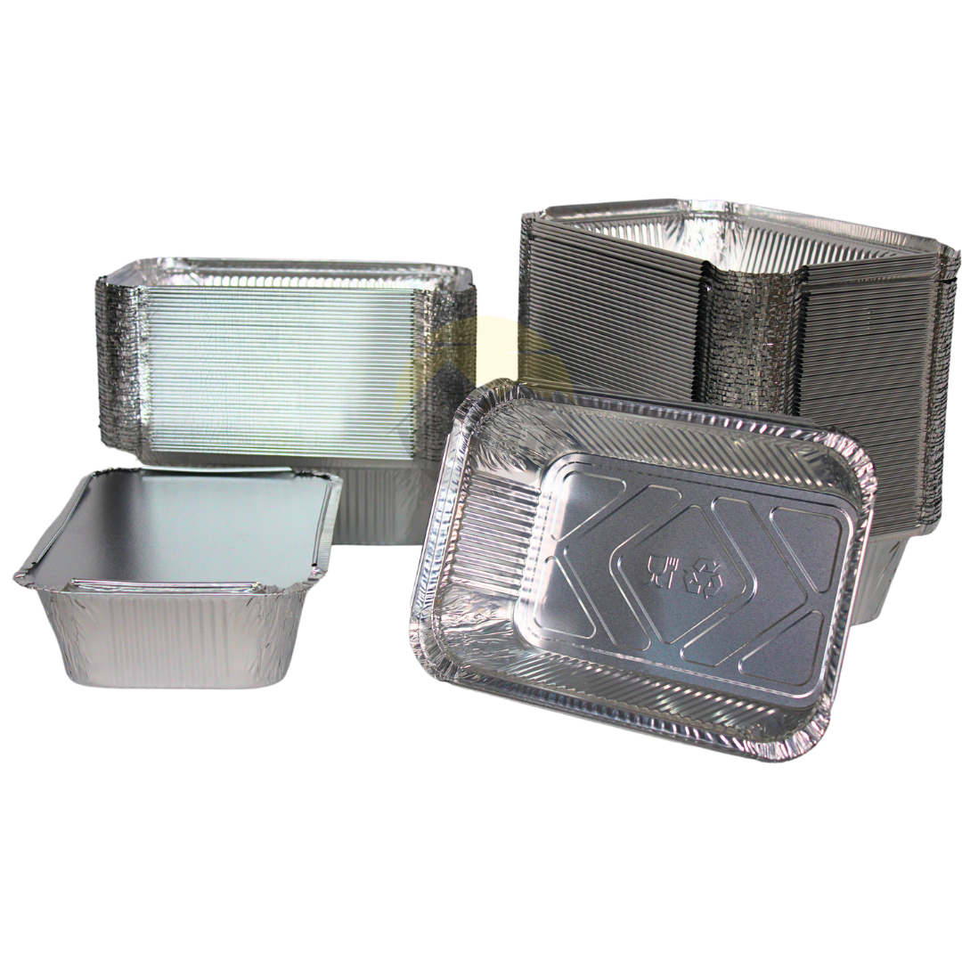 Aluminiumscontainer 911 med låg - 100 stykker