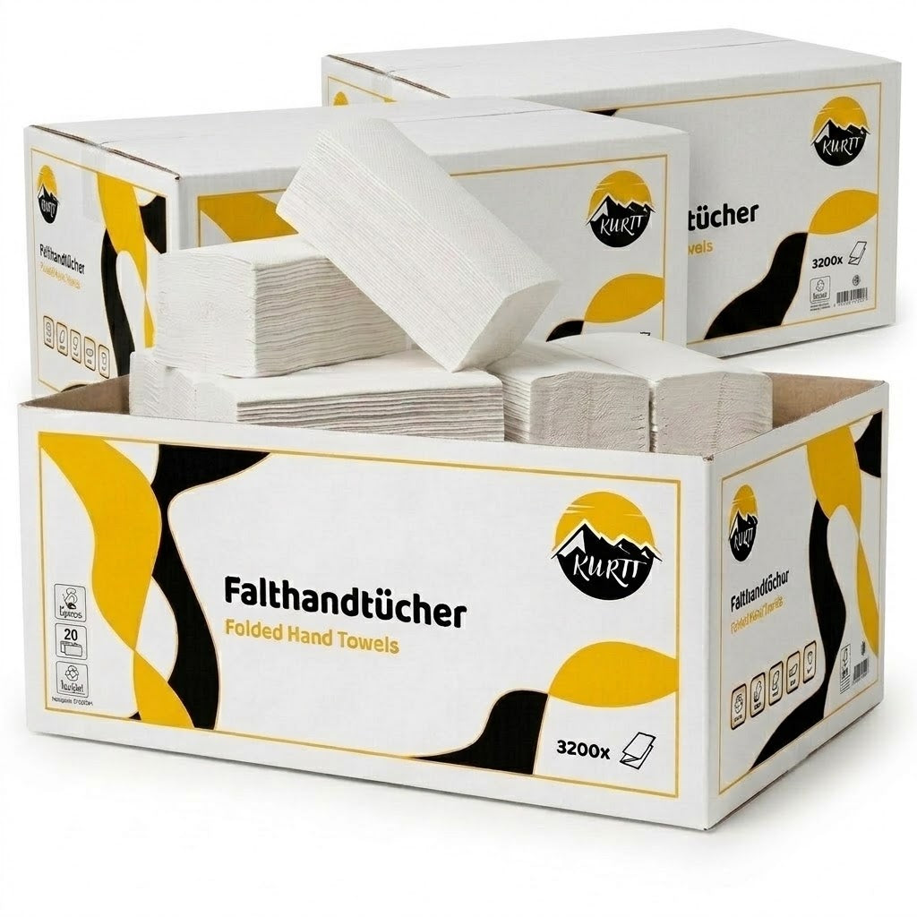 9600 Papirhåndklæder, hvid 2-lags 24 x 21 cm Z-fold (60 x 160 ark)