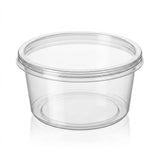 Plastbøtter 250ml rund transparent med låg – 100 stk. | Fordelagtigt bulk