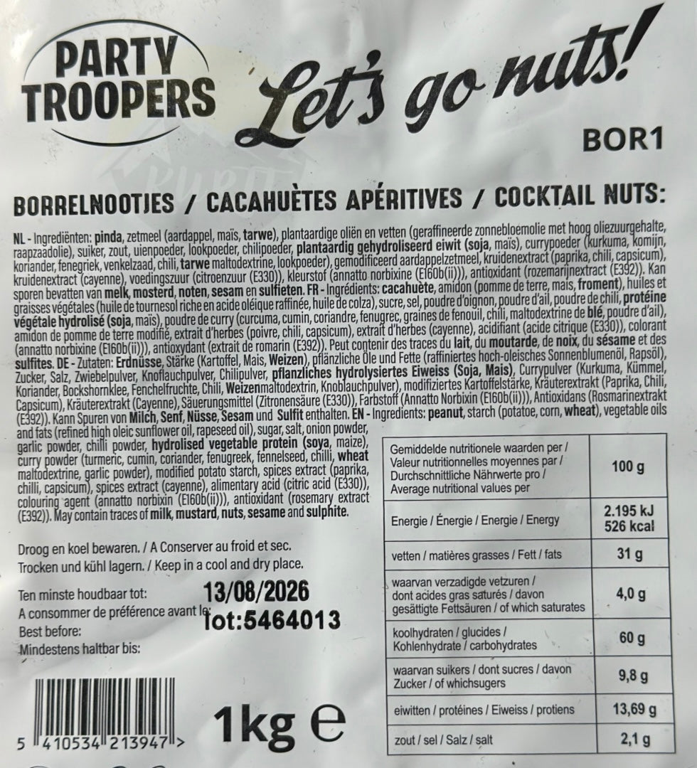 Nødder, cocktailsnacks - 1 KG