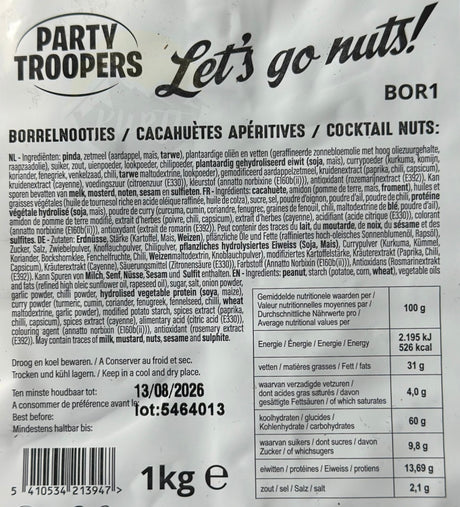 Nødder, cocktailsnacks - 1 KG