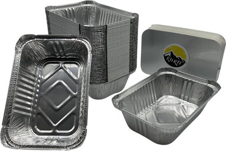 Aluminiumscontainer R65-650L med låg - 100 stykker