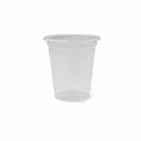 Shotglas af plast 20cc PET - 1200 stk | Shotglas til engangsbrug med påfyldningslinje 2cl Solid Transparent
