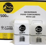Mikrobølgebakker med låg 500 stk - Rektangulære BPA-fri bakker til måltidstilberedning | 500ml 650ml 750ml 1000ml Sort & hvid