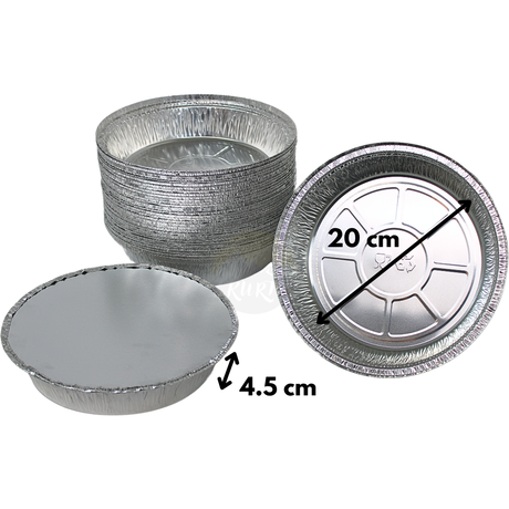 Aluminiumscontainer C807-1000L runde med låg - 100 stykker