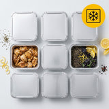 Aluminiumsbakker med låg 100 stk. - (250ml) Ovnfade Airfryer