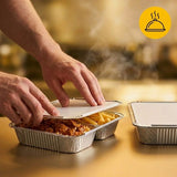 Aluminiumsbakker 2-rums med låg 100 stk. – menufad take away, catering