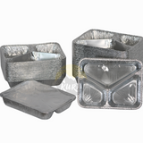 Aluminiumscontainere 960g 3 -delt med aluminiumslåg - 100 stykker