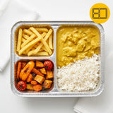 Aluminiumsbakker 3-rums med låg 100 stk. – Menufad Take Away, Catering