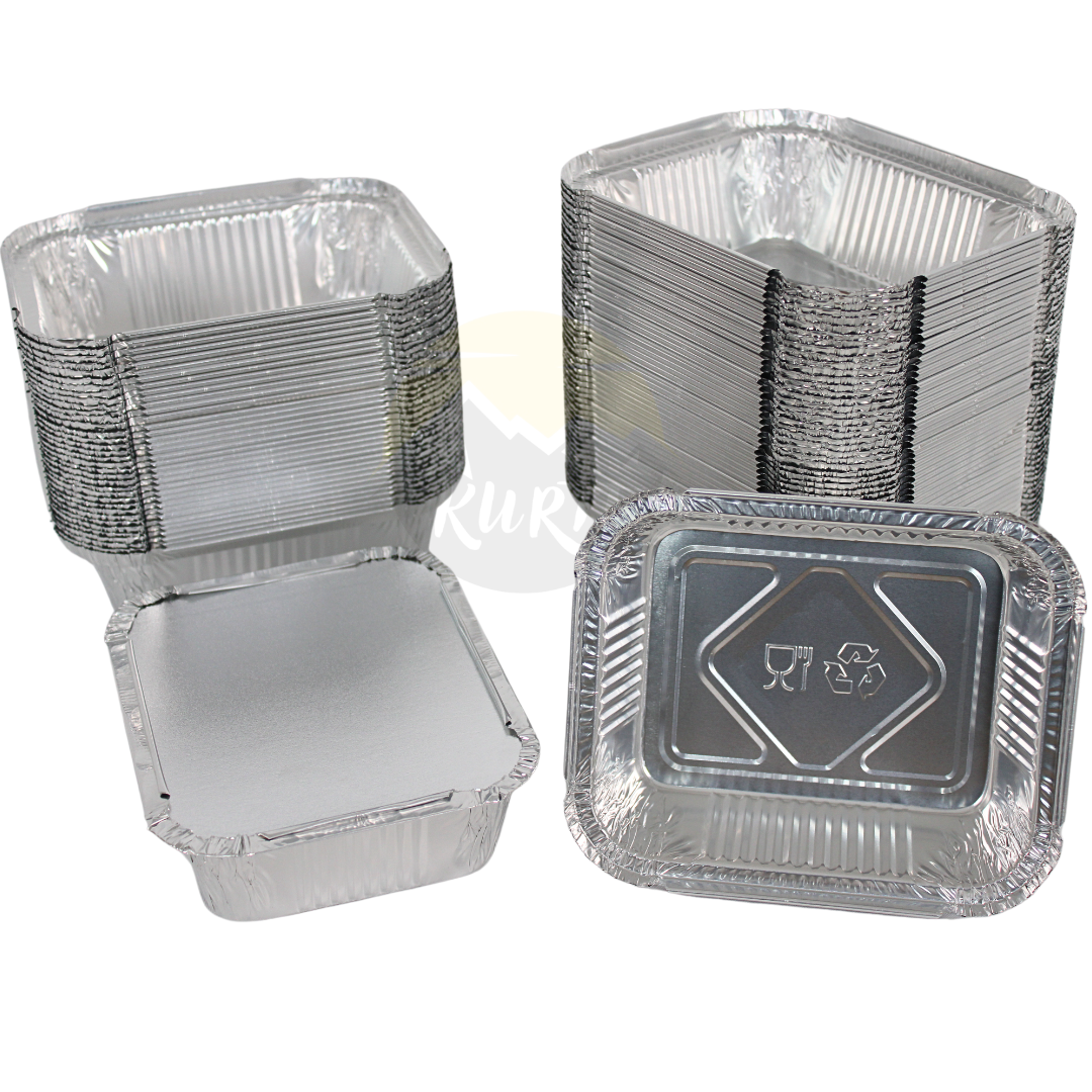 Aluminiumscontainer 450 L med låg - 100 stykker