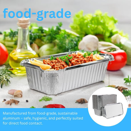 Aluminiumscontainer 670 L med låg - 100 stykker