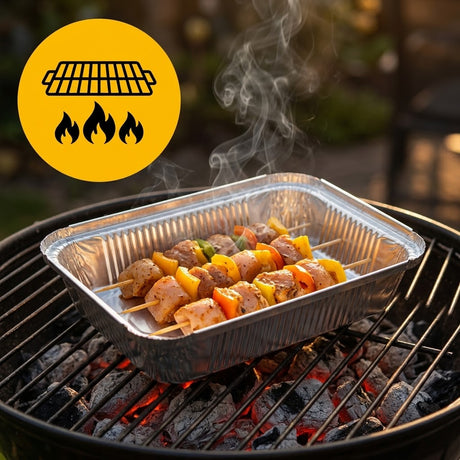 Aluminiumsbakker med låg 100 stk. - (861L) Ovnfade Airfryer