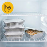 Aluminiumsbakker med låg 100 stk. - (450ml) fade til airfryer