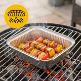 Aluminiumsbakker med låg 100 stk. - (450ml) fade til airfryer