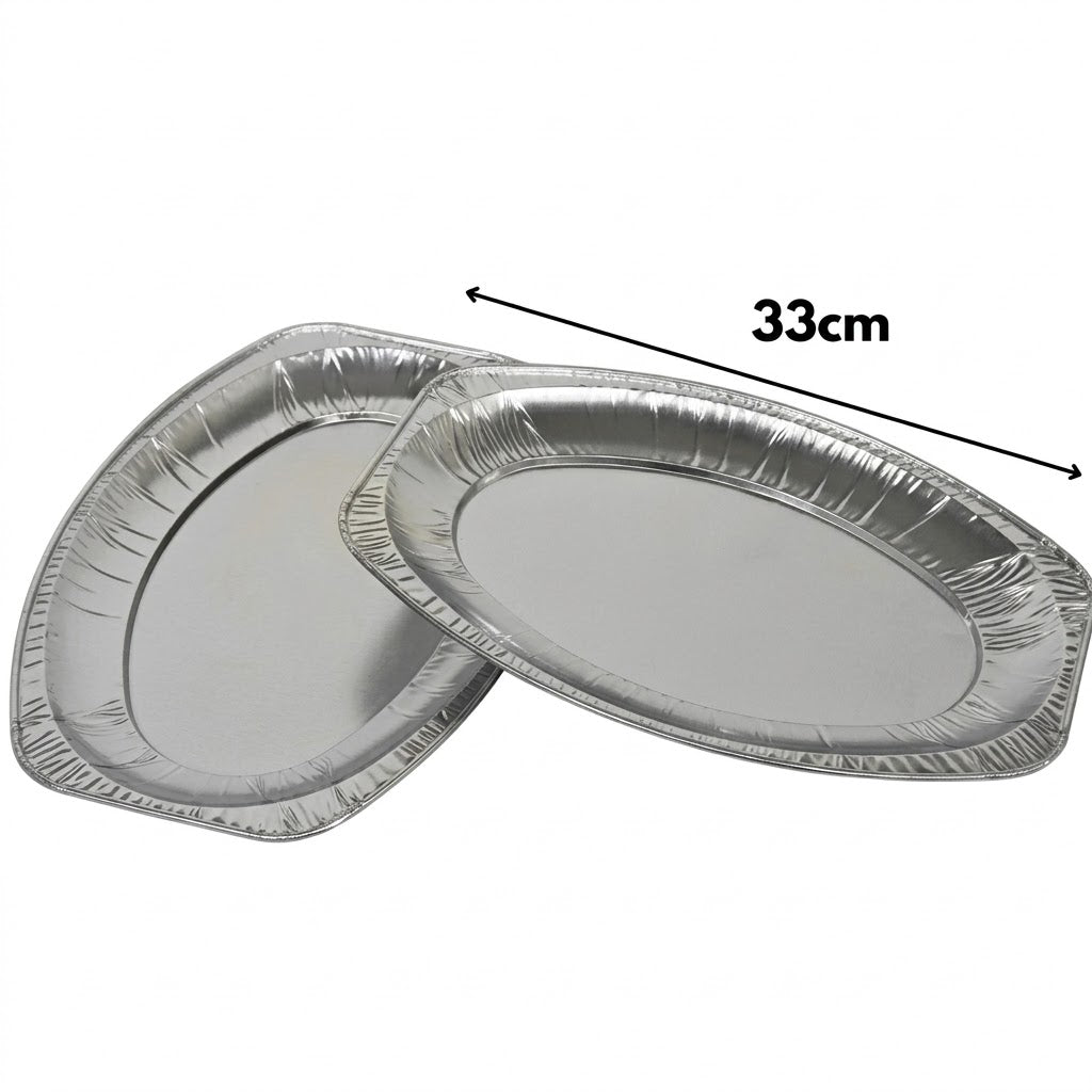 Aluminium serveringsfade 33cm, 10 stk. - engangsfade til catering og restauration