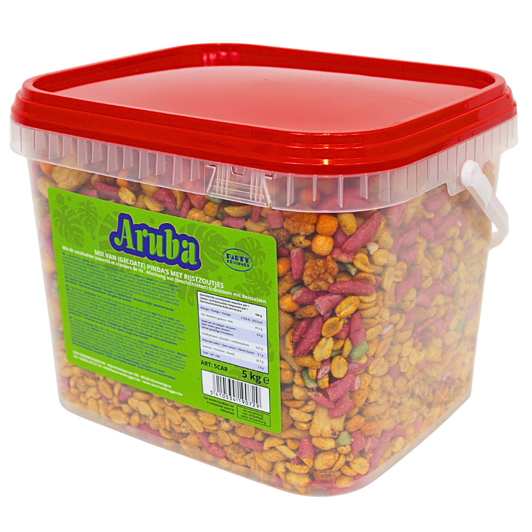 Nøddemix, cocktailsnacks, saltede jordnødder og rissalte - 5 KG