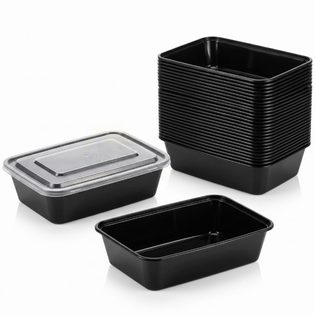 Mikrobølgebeholdere med sort låg