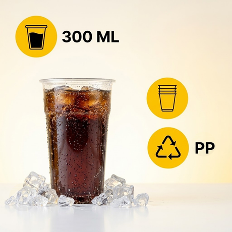 Plastikkrus 30 cl Klar - Engangs Ølkrus i Plast - Splintfri - Stabelbare - Fødevaregodkendt PP - Afgifter og producentansvar inkluderet