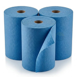 Industrirulle blå 2-lags 380m – 2 ruller | 1000 ark 38x36cm cellulose HACCP pudserulle værksted