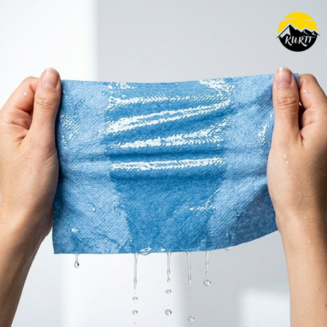 Industrirulle blå 2-lags 380m – 2 ruller | 1000 ark 38x36cm cellulose HACCP pudserulle værksted