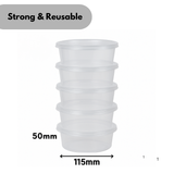 Microwave containers with lids Transparent 350ML ROUND - 50 pieces
